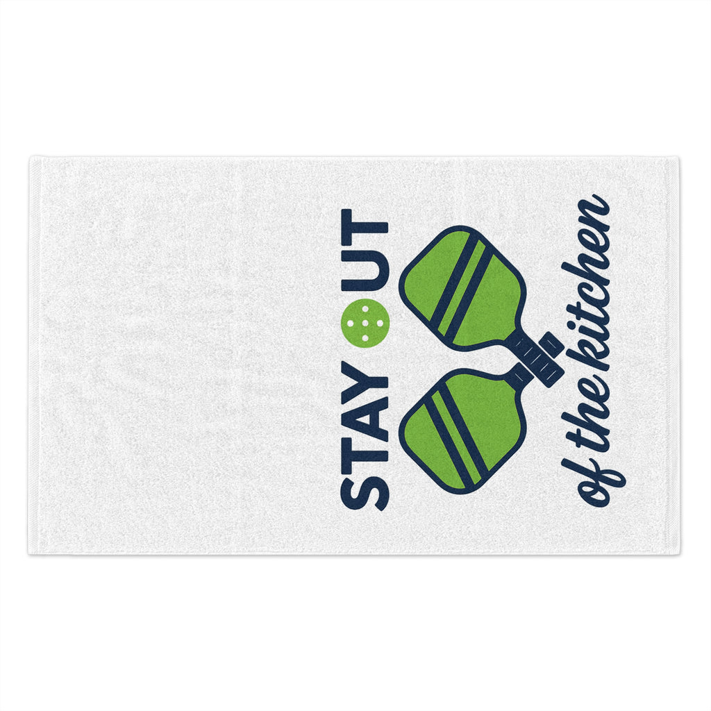 Pickleball Rally Towel 11×18 – “STAY OUT OF THE KITCHEN” | Quick-Dry Microfiber
