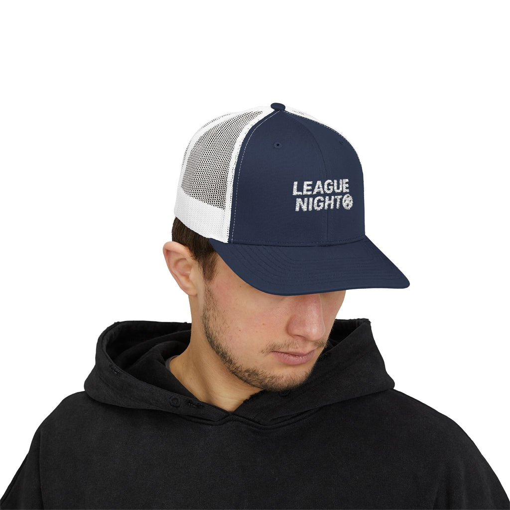 LEAGUE NIGHT Pickleball Trucker Cap – Embroidered Snapback (Yupoong 6606)