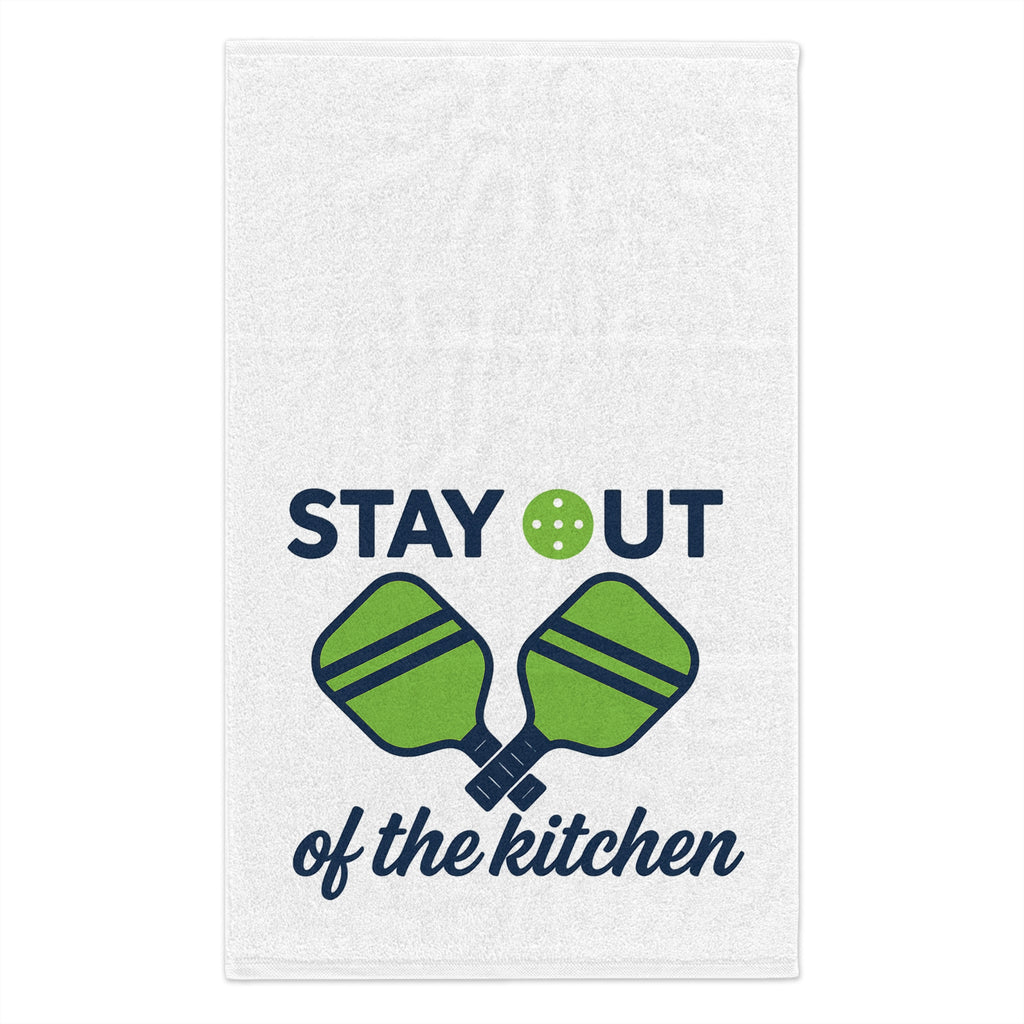 Pickleball Rally Towel 11×18 – “STAY OUT OF THE KITCHEN” | Quick-Dry Microfiber