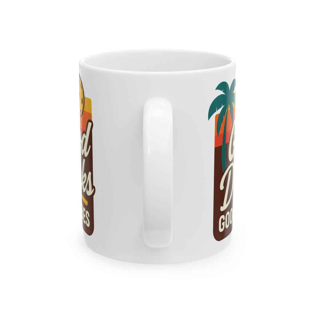 Good Dinks Good Vibes Pickleball Mug (11 & 15oz) | Retro Sunset