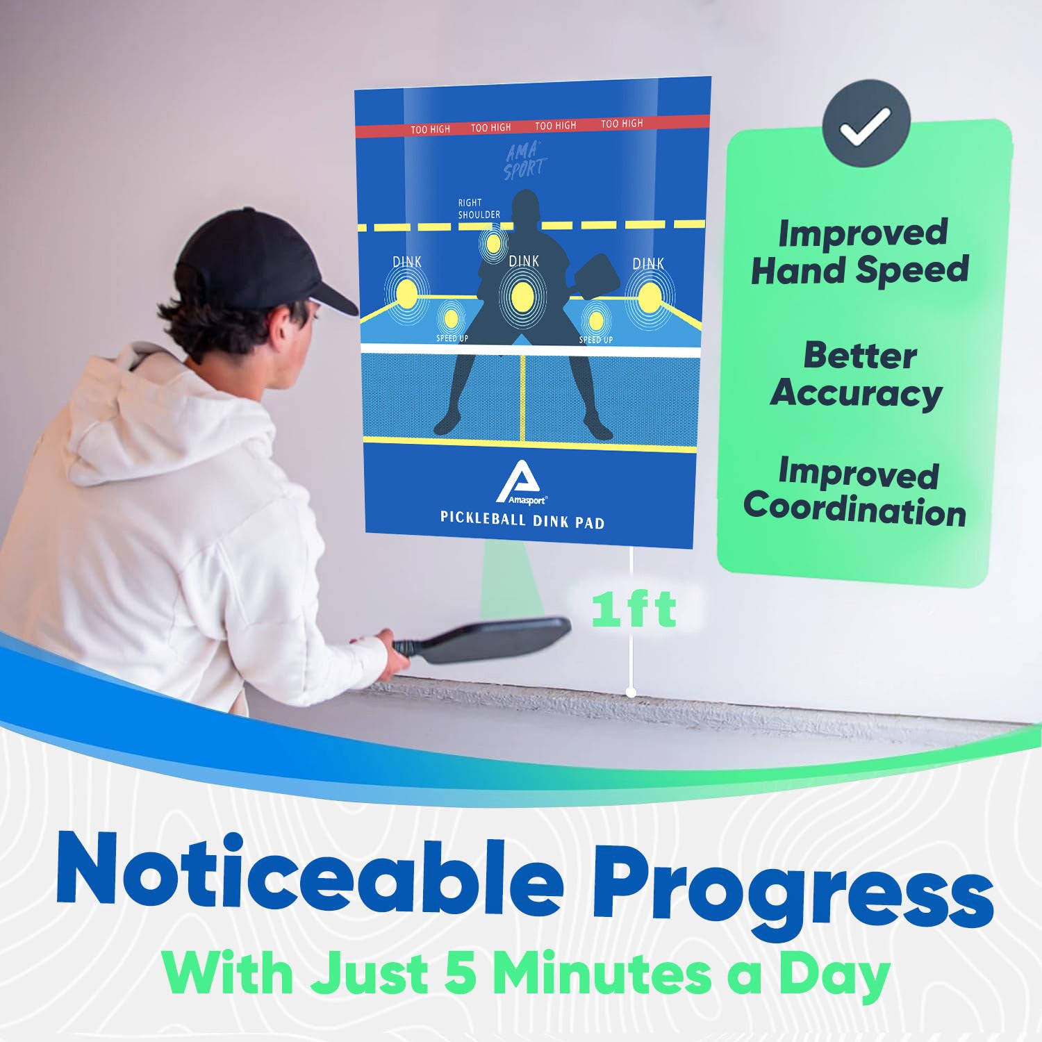 ピックルボール ディンク練習パッド｜吸盤固定・室内OK｜1人でコントロール練習