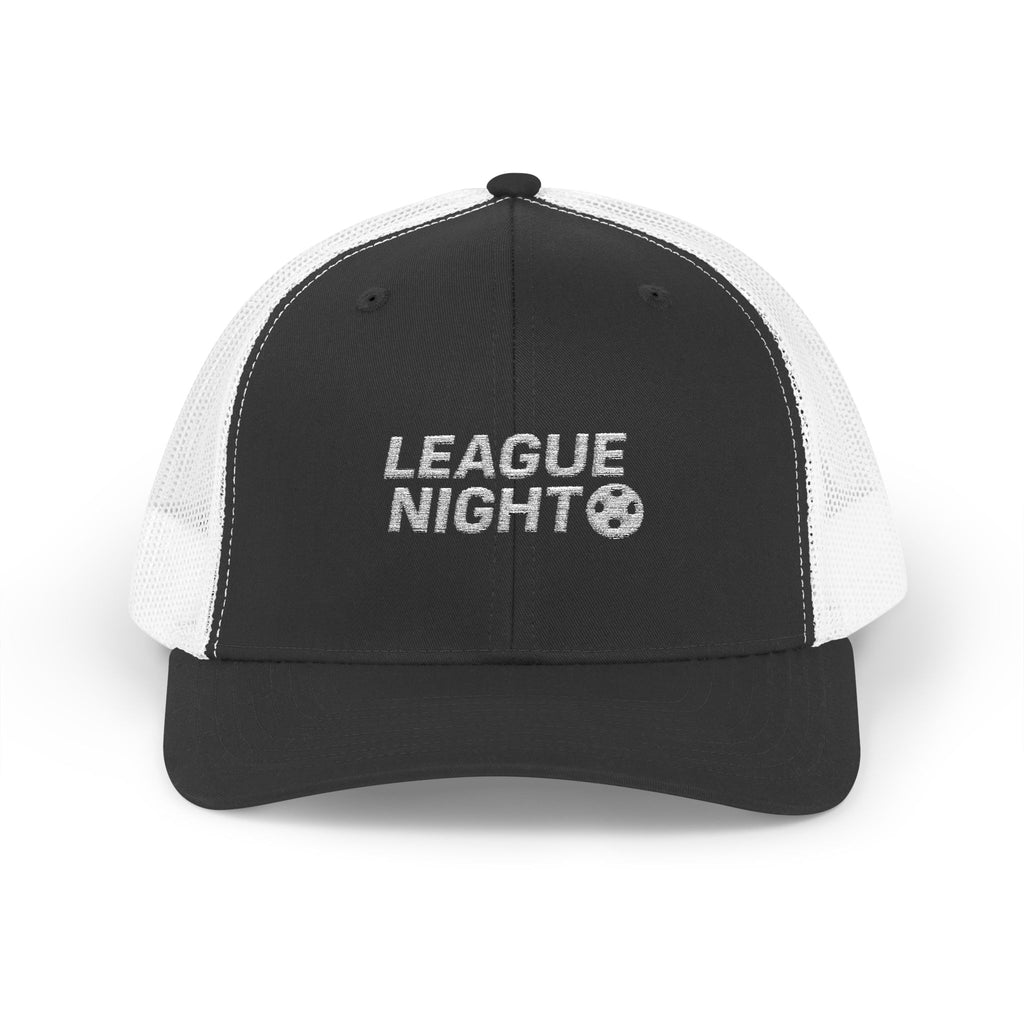 LEAGUE NIGHT Pickleball Trucker Cap – Embroidered Snapback (Yupoong 6606)