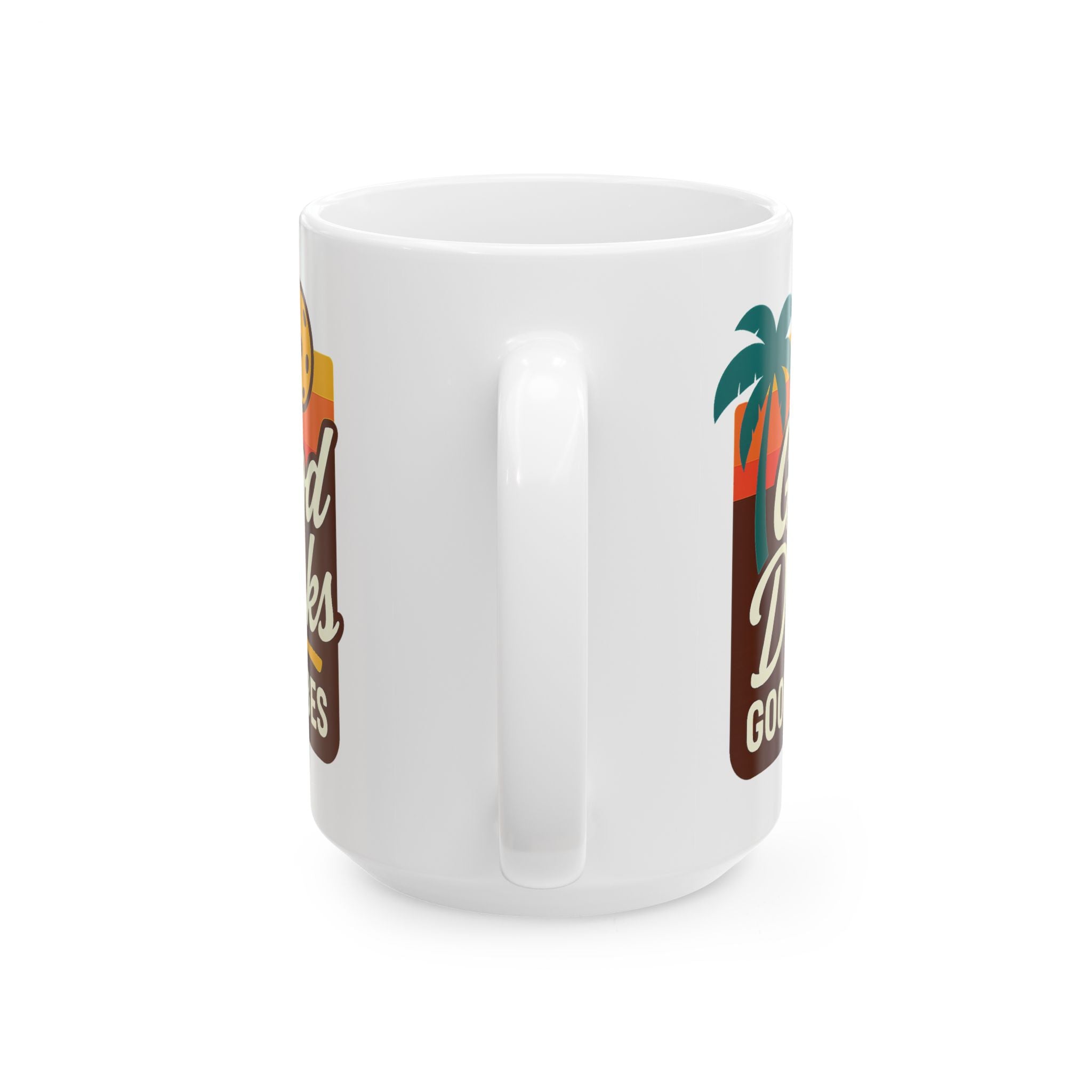 Good Dinks Good Vibes Pickleball Mug (11 & 15oz) | Retro Sunset