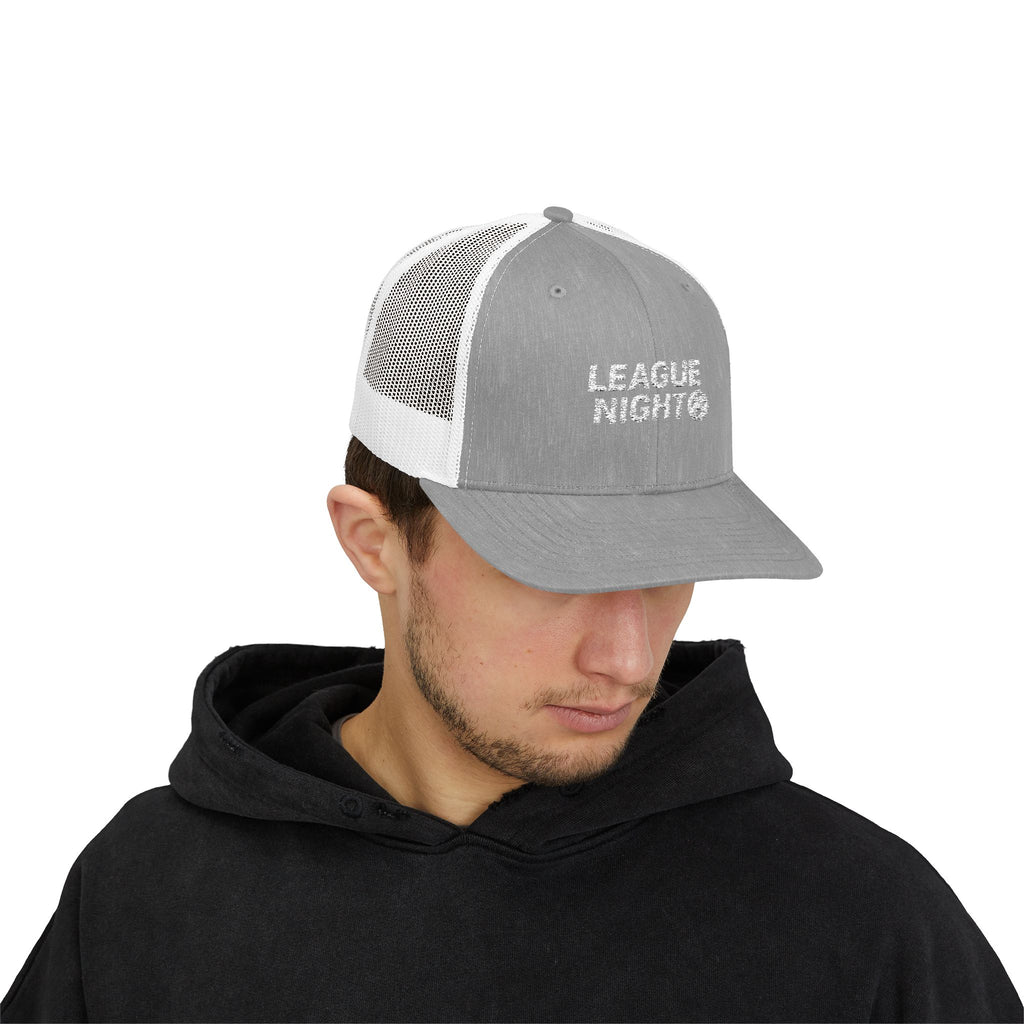 LEAGUE NIGHT Pickleball Trucker Cap – Embroidered Snapback (Yupoong 6606)